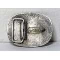 Vintage 1950s Engraved Silver Metal Belt Buckle by UNITY Trophies
