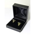Vintage Gold Plated and Enamel `Rover` Cufflinks in Original Box - Made in England