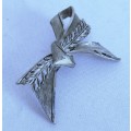 Vintage silver tone bow brooch pin