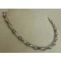 Vintage quality silver tone metal beads necklace