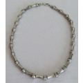 Vintage quality silver tone metal beads necklace
