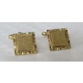Vintage gold plated square machined cufflinks