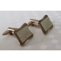 Vintage gilt cufflinks with mother of pearl decoration signed Gilda Stratton
