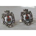 Vintage silver tone coat of arms cufflinks