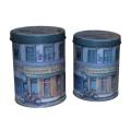 Pair of vintage decorative storage tins