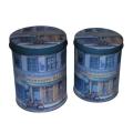 Pair of vintage decorative storage tins