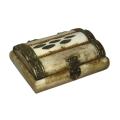 Vintage Camel Bone Trinket/Jewellery box with Brass Hardware and Purple Felt lining Made in India