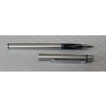 c1982 Sheaffer Targa Slim Fountain Pen 1001s Brushed Stainless Steel Slimline