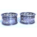 A vintage pair of pierced metal Electro Plated Nickle Silver (EPNS) napkin rings