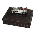 Vintage Wooden Playing Cards Box with Matchbox 1907 Rolls Royce Model Car