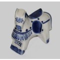Vintage Blue and White Ceramic Art Deco Horse Figurine Made in Vietnam