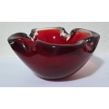 Vintage Murano Glass Sommerso Ashtray/Bowl c1960