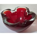 Vintage Murano Glass Sommerso Ashtray/Bowl c1960
