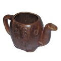 Vintage Brown Ceramic Elephant Incense Burner