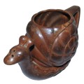 Vintage Brown Ceramic Snail Incense Burner