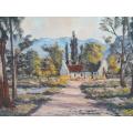 HUGE ! EARLY 1950'S ANTIQUE!  HENDRIK COETZEE ART UP FOR GRAB'S OF AN OLD FARM HOUSE, INVESTMENT ART