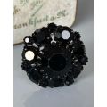 Most gorgeous and beautiful Vintage Black Glass Jet Brooch - Stunning