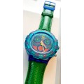 VINTAGE SWATCH AQUA CHRONO - STUNNING 90`s - HIGHLY COLLECTIBLE - IN ORIGINAL BOX