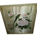 Art -  Oriental Hand Painted Bird and Flowers on Silk art 40 x 32 cm