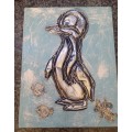 Art  -  Tin Penguin Art 30 cm x 22 cm