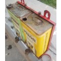 Genuine PYROIL HEAT LUBRICATION PROCESS CRANK CASE OIL B ABD TOP OIL A CANS IN MOUNTING WITH TAP AND
