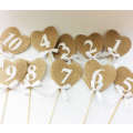 1-10 hessian heart table numbers! REDUCED TO CLEAR! View other clearance auctions!
