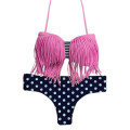 Super Cute Bright pink tassel Bikini. Size M.