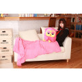 3-in-1 Owl Cushion/Backpack with Blanket | Pink or Green