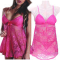 Sexy Lingerie Women's Babydoll Sleepwear Lace Dress Nightgown + G-string Underwear