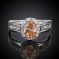 Fantastic price!! Sterling Silver - filled Citrine Ring with simulated diamonds at LOW LOW price