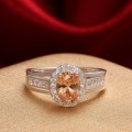Fantastic price!! Sterling Silver - filled Citrine Ring with simulated diamonds at LOW LOW price