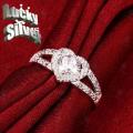Fantastic price!! Sterling Silver - filled Ring with simulated diamonds LOCAL QUICK DELIVERY
