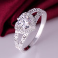 Sterling Silver - filled Ring #8 with simulated diamonds at LOW price NOW IN LOCAL STOCK 3 - 5  days