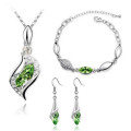Fantastic price!! Sterling Silver - filled  Austrian Crystal Necklace Bracelet and drop earring set.