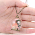 Beautiful Bulb Pendant with Vintage Dried Flower Necklace