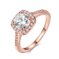 Fantastic price!! Sterling Silver - filled White Sapphire Ring simulated diamonds Rose Gold #5 - 9