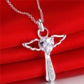 Sterling Silver - filled  Angel cross necklace at LOW LOW price
