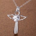 Sterling Silver - filled  Angel cross necklace at LOW LOW price