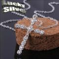 Fantastic price!! Sterling Silver - filled Cross necklace with simulated diamonds at LOW LOW price
