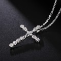 Fantastic price!! Sterling Silver - filled Cross necklace with simulated diamonds at LOW LOW price
