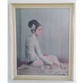 Vintage Framed Print of Asian Girl