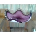 Purple and White Murano Art Bowl