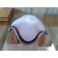 Purple and White Murano Art Bowl