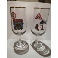 Vintage Beer Glasses (Cars) (2 piece)