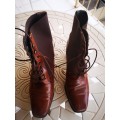 Ladies Shoes - Brown Leather Boots (Size 6)