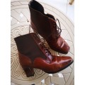 Ladies Shoes - Brown Leather Boots (Size 6)