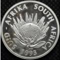 1993  PROTEA  ONE RAND SILVER 0,9250Ag 13.8 gm Diam 32.7mm  Proof