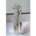 **BEST OF THE BEST [R41896]** BRIDAL TWINSET [1.00ct] DIAMOND [H / SI1] RING [4.796g] WHITE GOLD