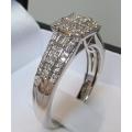 **PRINCESS STYLE [R41057]** DIAMOND RING [1.00ct] INVISIBLE SETTING [3.782g] WHITE GOLD