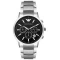 **LATE START!! MENS EMPORIO ARMANI BLACK DIAL STAINLESS STEEL CHRONOGRAPH WATCH AR2434 ##BRAND NEW##